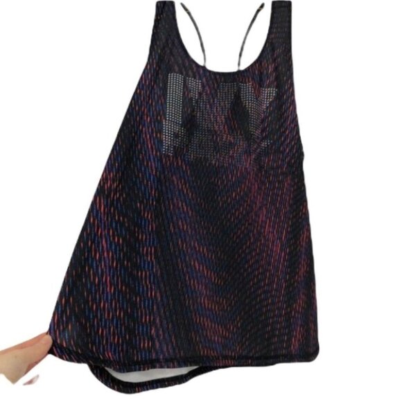Ivy Park Laser Cut perforated blue red racerback tank top medium - Picture 1 of 13